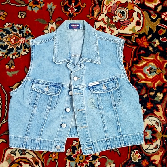 Guess Jackets & Coats Guess Vintage 8s Denim Vest Xl Poshmark